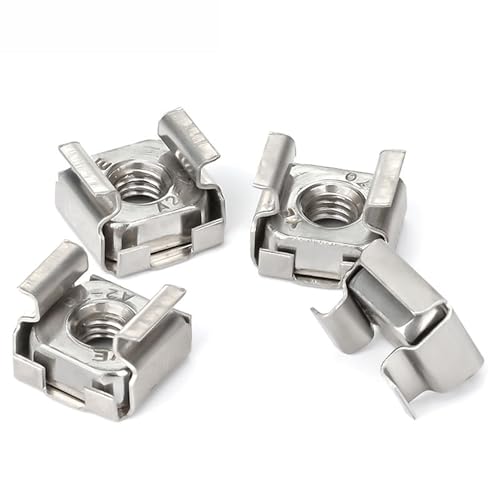 Rely®⇒VP INDUSTRIES (Pcs-25) M4 Cage Nut Mild Steel White Zinc Plated | MS Floating Nuts for Racks, Computer Cases & Industrial Applications