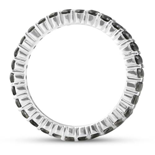 Pompeii 1 Ct Black Diamond Eternity Ring 14k White Gold2