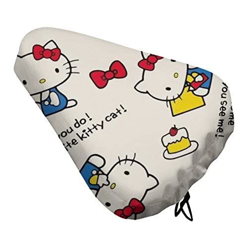 ハローキティ 自転車 大型サドルカバー ブラック ARKETHONEY 撥水 汚れ防止 取り付け簡単 補修カバー キズ隠し