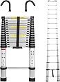 Telescoping Ladder, 20.3FT Aluminum Lightweight Portable Telescopic Ladder with Hook,Heavy Duty 330lbs Max Capacity, Extension Ladder for Roofs, RVs, Outdoor-Sliver