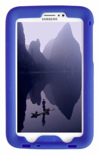 Bobj Rugged Case for Samsung Galaxy Tab 3 7-inch Tablet, Tab3 7-inch Kid's Edition. (Not for Tab3 Lite, Tab2, or Earlier Models) - BobjGear Custom Fit - Sound Amplification - (Batfish Blue)