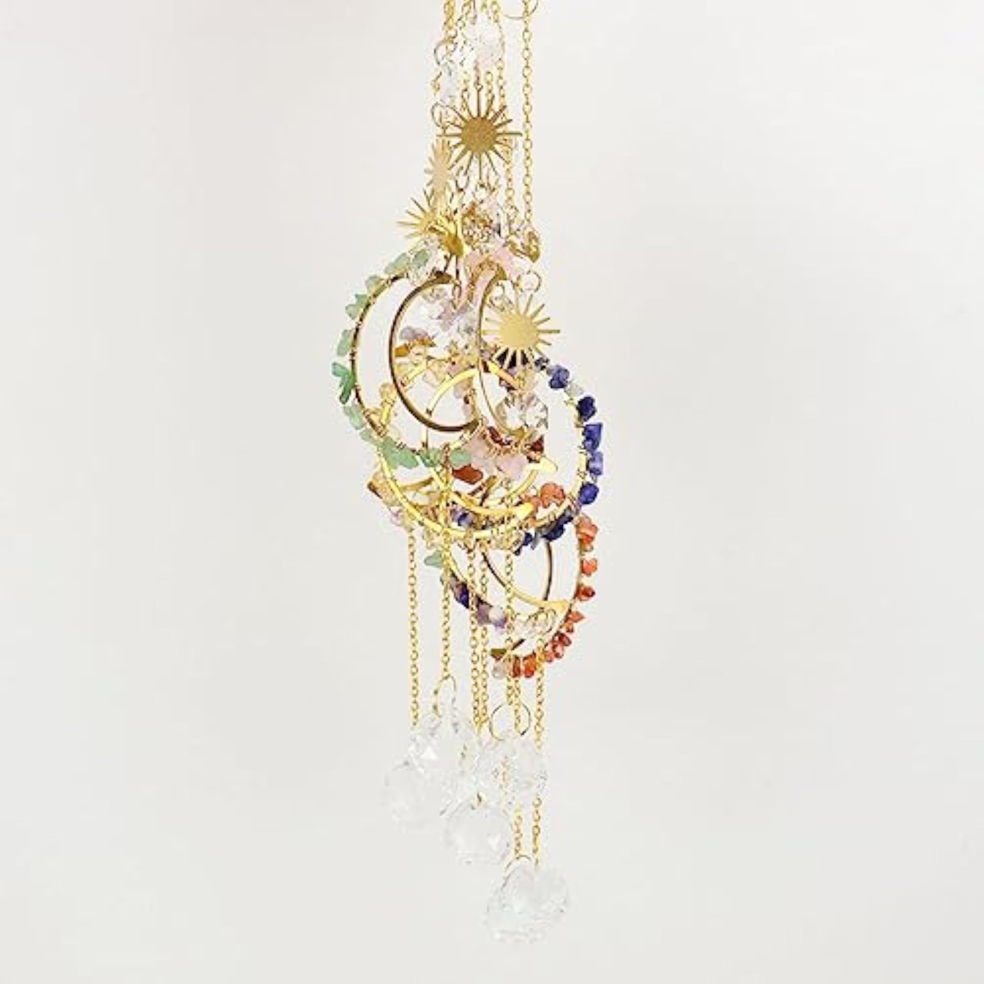 TRENDIVIBE Aesthetic Rainbow Moon Pendant for Home Decoration, Green