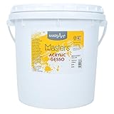 Handy Art Little Masters White Gesso, 1 Gallon (128 oz) Bulk, Acrylic Primer for Canvas, Wood & More, Made in USA, AP Non-Toxic, Allergy Friendly, Prepares Surfaces for Painting