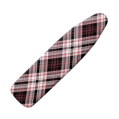 ZCFYGDX Scottish Tartan Ironing Board Covers,Elastic Edge 3 Bottom Nylon Buckle Straps, Stain Resistant & Resistant Scorch, Easy to Installation Red Black Plaid Print House Decor Size-L 17 x 52