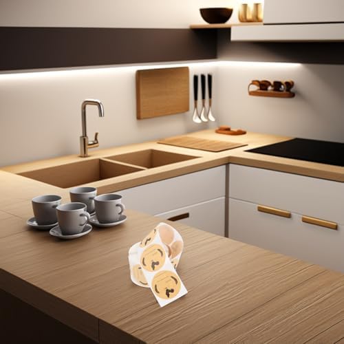 NUOBESTY Yuvarlak Kraft Kağıt Etiketler, Kendinden Yapışkanlı, Yumurta Kartonları ve Kavanozlar için, Haftalık Pazarlar ve Tarımsal Ambalajlar için Net Etiket - Görsel 3