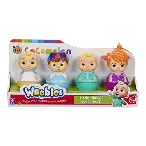 Cocomelon Weebles 4 Figure Pack Chunky Moulded Figures JJ moonbug Preschool Imaginative Play Blue