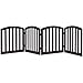 Giantex 24'' Dog Gate with Arched Top for Doorway and Stairs, Configurable Free Standing Wooden Gate with Foldable Panels and Sturdy Metal Hinges, Pet Dog Safety Fence (96'' W, Brown)
