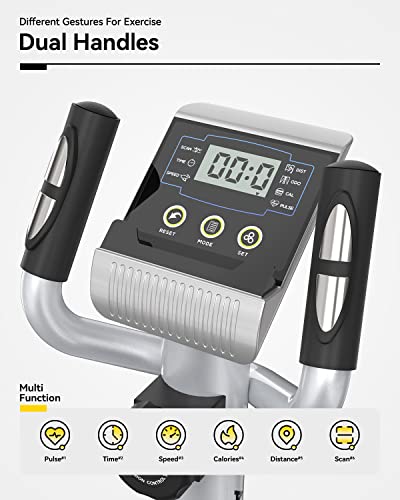 JKANGFIT Elliptical Machine - Elliptical Training Machines Elliptical Exercise Machine for Home, Quiet Driven Magnetic Elliptical with LCD Monitor, 8 Levels Resistance (Training-1)