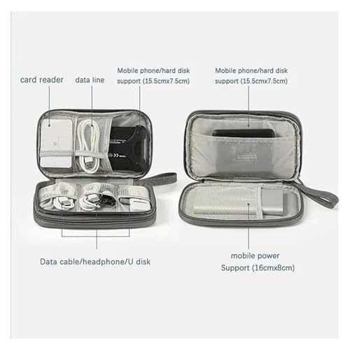 Bolsa organizadora de viaje para evitar enredos de cables con almacenamiento impermeable negro 6
