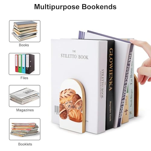 Sujetalibros de madera que evitan la caída de libros pesados en estanterías y escritorios 4
