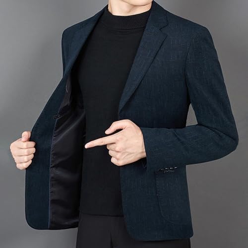 Men's Thick Wool Blazers Business Wrinkle-Resistant Winter Fashion Suit Jacket Banquet Formal 2-Button Sport Coat2