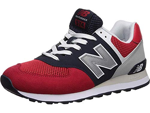 New Balance Men's 574 V2 Pebbled Sport Sneaker, Team Red/Pigmen, 11.5 M US