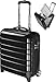 Produktbild Business Trolley, Laptopkoffer, Laptopkoffer mit Rollen, hochwertiges Polycarbonat carbon schwarz, erhältlich auch in silber von FIHA-Promotion