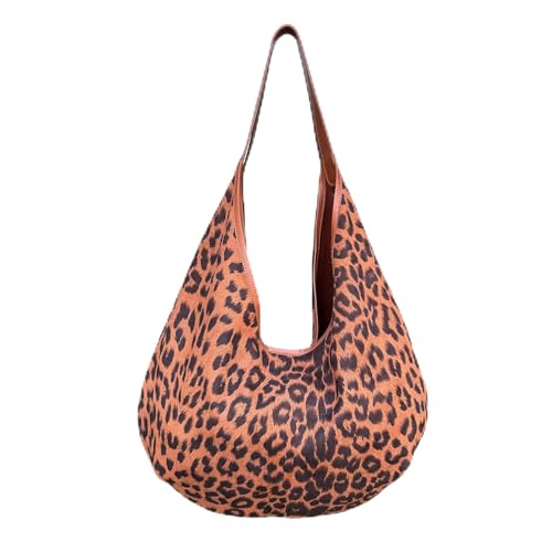 Bolso Tote con estampado de leopardo para mujer con correa de cuero, bolso tote de ante sintético suave, grande, con botón, bolso hobo de moda plegable para viaje, trabajo y uso diario | Correa de cuero miniatura 1