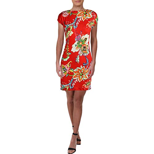 LAUREN RALPH LAUREN Womens Petites Mini Short Sleeves Shirtdress Orange PXS  at Amazon Women's Clothing store