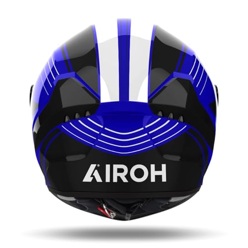 AIROH CONNOR ACHIEVE BLUE GLOSS S avec visière large et ventilation