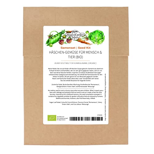 Verduras Bunny para humanos y animales (ecológicas) - set de semillas con 5 deliciosas variedades de verduras para cultivar en casa