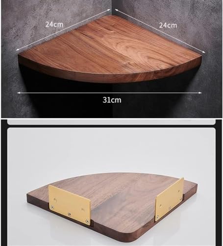 Étagère de rangement murale de luxe en bois de noyer pour angle de douche - 3