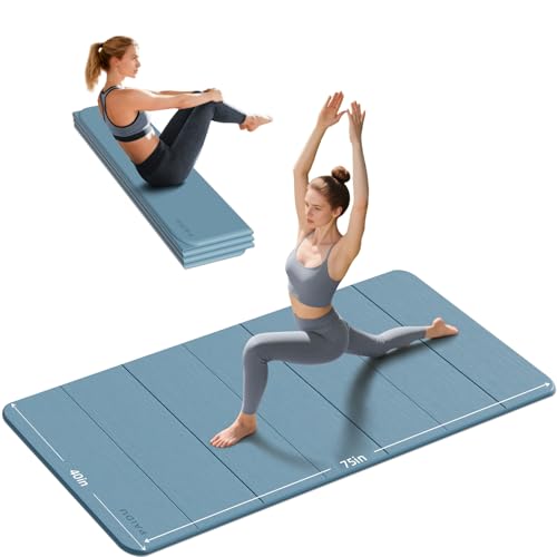 PAIDU Foldable Yoga Mat thick- 2/5" (10MM) TPE Non-Slip Design,
