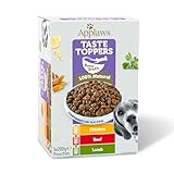 Applaws Taste Toppers 100% Natural Dog Food Topper Bone Broth, Multipack Variety Selection for Dogs, Kibble Topper 5 x 200g Spout Pouch