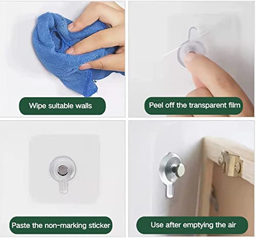 Image of Self Adhesive Wall Hooks - Heavy Duty 10 Pcs Wall Hanger Hook Without Drilling - Nail Free Wall Hooks for Hanging Sticky Hooks for Wall Heavy Items (Style 3)