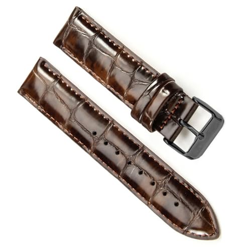 Bracelet en cuir compatible avec les montres DW et Daniel Wellington marron noir 20mm