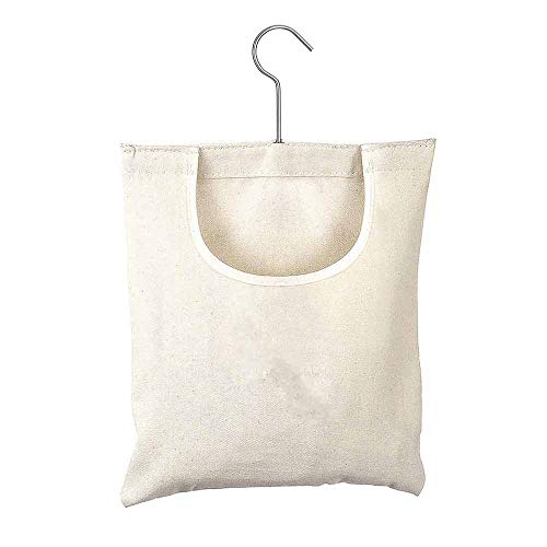 Miouldram Leinen-Wäscheklammer-Tasche, hängende Aufbewahrungshaken, waschbare Wäscheklammer-Tasche, Hängeorganizer für Schlafzimmer, Badezimmer, hält 200 Wäscheklammern Cover