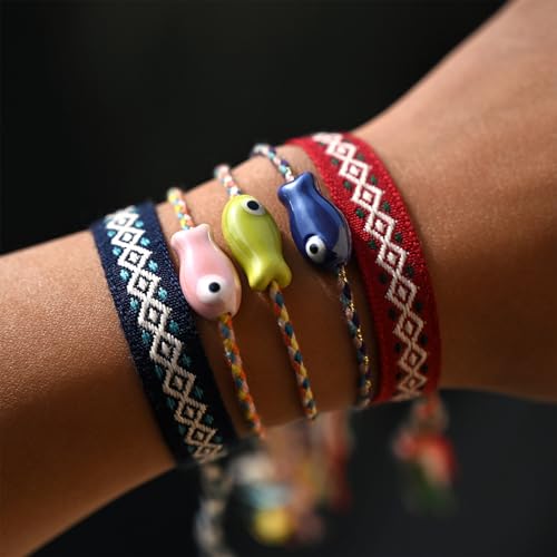 GAOINTELL Réglable en Perles De Poisson en Céramique Bijoux De Styles Bohèmes pour Femmes Et Filles Accessoire Polyvalent De Poignet Et De Cheville Bijoux en Céramique De Styles Bohèmes – vue 2