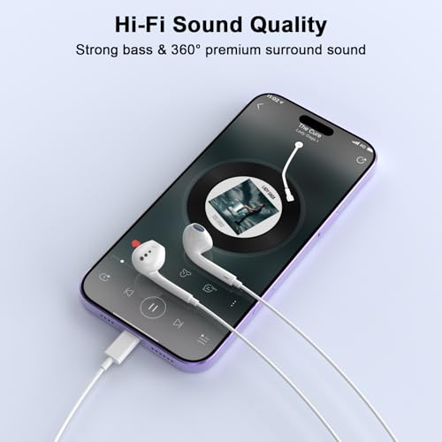Image of 2 Pack Wired Headphones for iPhone Earbuds with Built-in Microphone & Volume Control HiFi Stereo Nosie Reduction Earphones for iPhone 14 13 12 11 Pro Max XS XR X 8 7 6, Support All iOS