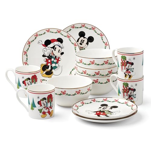 Lenox 898776 Disney Holiday 12-Piece Dessert Set, Service For 4, Christmas Dishes, Dinnerware, Plates Lenox 898776 Disney Holiday 12-Piece Dessert Set, Service For 4, Christmas Dishes, Dinnerware, Plates