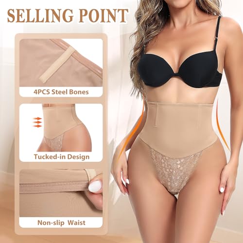Tuopuda-Unterhosen-Damen-Shapewear-Bauchweg-Unterhose-String-Tanga-Slips-Shape-Miederslips-Spitze-Body-Shaper-Bauchkontrolle-Formende-Unterwaesche-fuer-Frauen