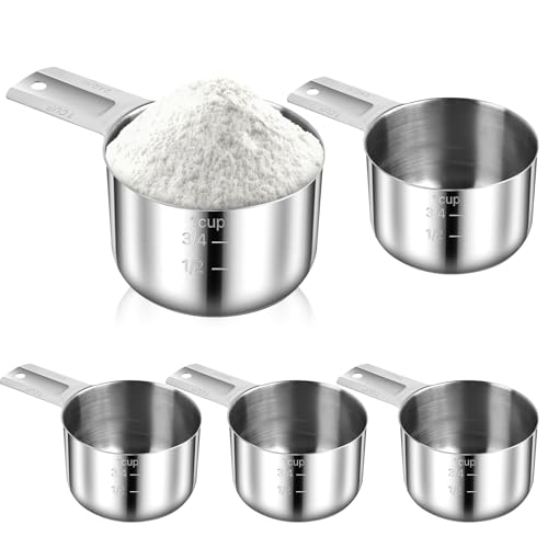 Set 4 Vasos Medidores de Acero Inoxidable 240 ml miniatura 1
