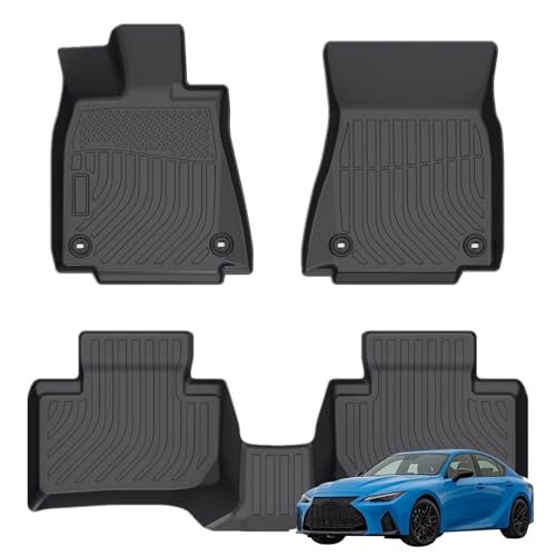 Priprilod Floor Mats Fit for Lexus IS200t/IS250/IS300/IS350 2015-2024 2025 2026 All Weather Protector TPE Floor Liners Custom Fit Car Mats Non-Slip,Rear-Wheel Drive only,RWD,2WD