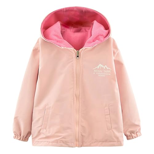 Girls' Fleece Jacket Kids Boys Winter Warm Windbreaker Full Zipper Hoodies Jacket with Pockets Cute School Birthday Outfits