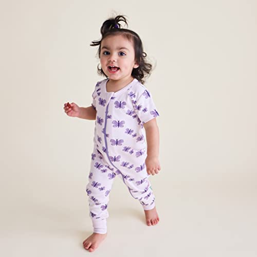 Parade Organic Signature Print '2-Way' Zip Romper Short Sleeve Butterfly 6-12 Months #TOP1