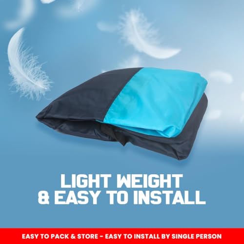 Image of Autofact Car Body Cover for MG Windsor, Triple-Stitched, Windproof with Buckle Belt, Elastic Hem, UV Protection, Scratchproof & Dustproof, Soft Feather Fabric for All-Weather Protection (Teak Blue)