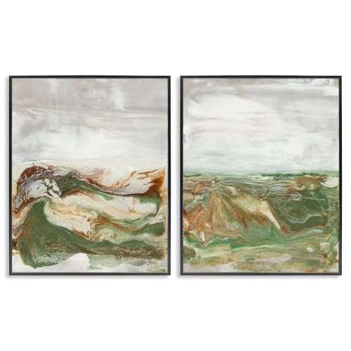 Abstract Fluid Geometric, 16 x 20 Inch Framed Giclée Print Set