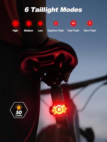 2026 New 1000 Lumen Super Bright Bike Lights with Side Light, 4+6 Modes Rechargeable Bicycle Lights Front & Rear, IP65 Waterproof Bike Headlight for Day/Night Riding Safety, Scooter Accessories - Image 5