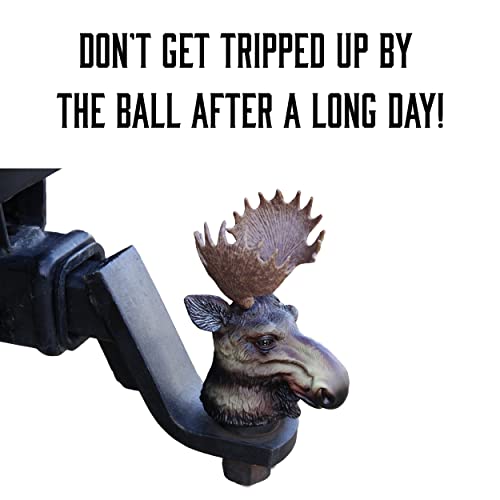 Rivers Edge Products Trailer Ball Cover, 1 7/8 To 2-Inch Trailer Hitch Ball Cover, Hunting Tow Ball Protector, Funny Towing, Trailer, Truck, Or Rv Accessories, Moose #TOP5