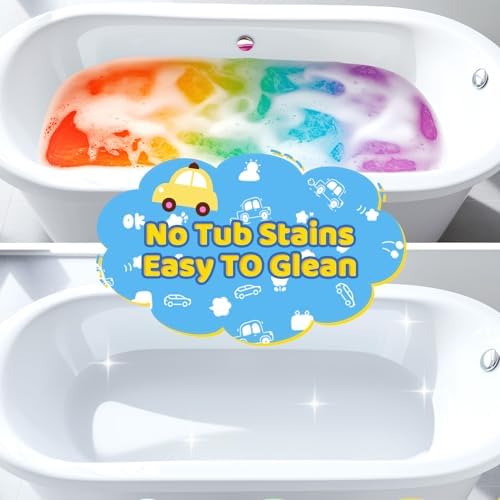 SUYFEIFAN Bath Bombs for Kids, STEM Gifts for Boys Girls Ages 3-12, Handcrafted Car 6 Pack Natural Organic Bubble Bath Bomb Toys, Shaped Like Excavators, Police Car, School Buses, Fire Trucks — view 6