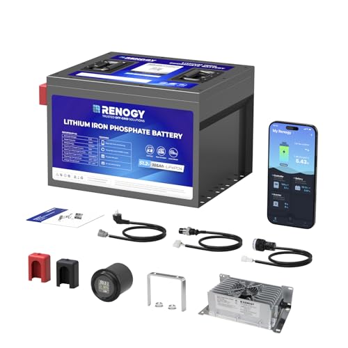 Renogy 48V 105Ah Golf Cart LiFePO4 Lithium Battery with 48V 20A...