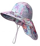 icolor Kids Sun Hat UPF50+ Sun Protection Bucket Hat Toddler Summer Travel Beach Play Hats with Neck Flap for...