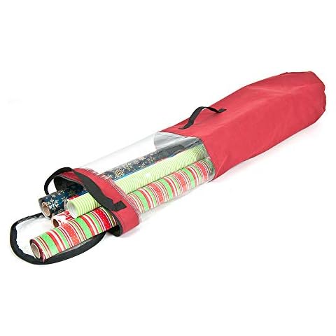 [Gift Wrapping Paper Storage Containers] - Holds 12 (40-Inch) Rolls | Fits Underbed or in Closets | Clear Window for Quickly Viewing Contents and Gift Wrap Accessories Cover