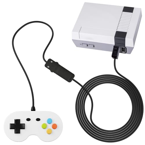 Image of 6FT NES Controller Extension Cable Cord Compatible with Mini NES /SNES Classic, Super Nintendo Classic Edtion, Wii /Wii U Controller, 2Pack