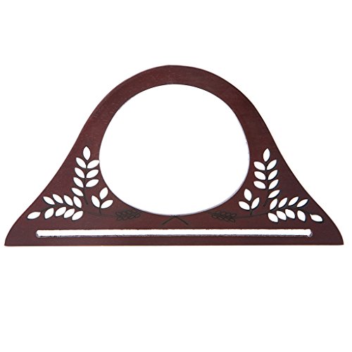 Simdoc Brown Log Hollow-Out Handle Wooden Bag Handle Purse Frame Strap for Handbag DIY Craft and Repair Accessories