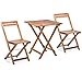com-four® Set da bistrot in 3 Parti - Tavolo da bistrot con 2 sedie - mobili da Balcone Moderni - Set di mobili Pieghevoli in Legno, Ideale per terrazza e Giardino (Marrone - angolare)