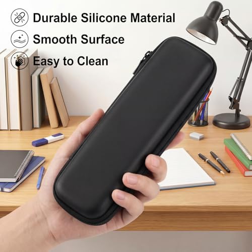 Image of Mudder Hard Shell Slim Pencil Case Small Pen Bag Stylus Case Holder EVA Waterproof Pocket Protectors Organizer for Fountain Pen Headphones Traveller Adults(Black)