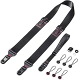 1141円お得！[Cobby] カメラストラップ 幅35mm アンカーリンクス 一眼レフ・ミラーレスカメラ・デジカメなど用 調節可能 リストストラップ付 (ブラック)
