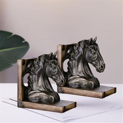 Sujetalibros de caballo para evitar la caída de libros en estantes inestables 7