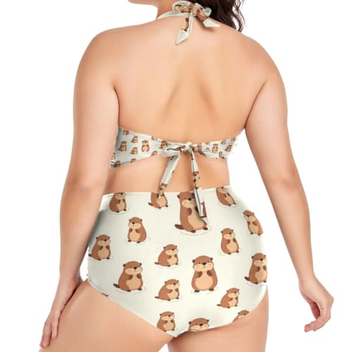 Maillots de bain femmes grande taille avec bonnets rembourrés L-4XL